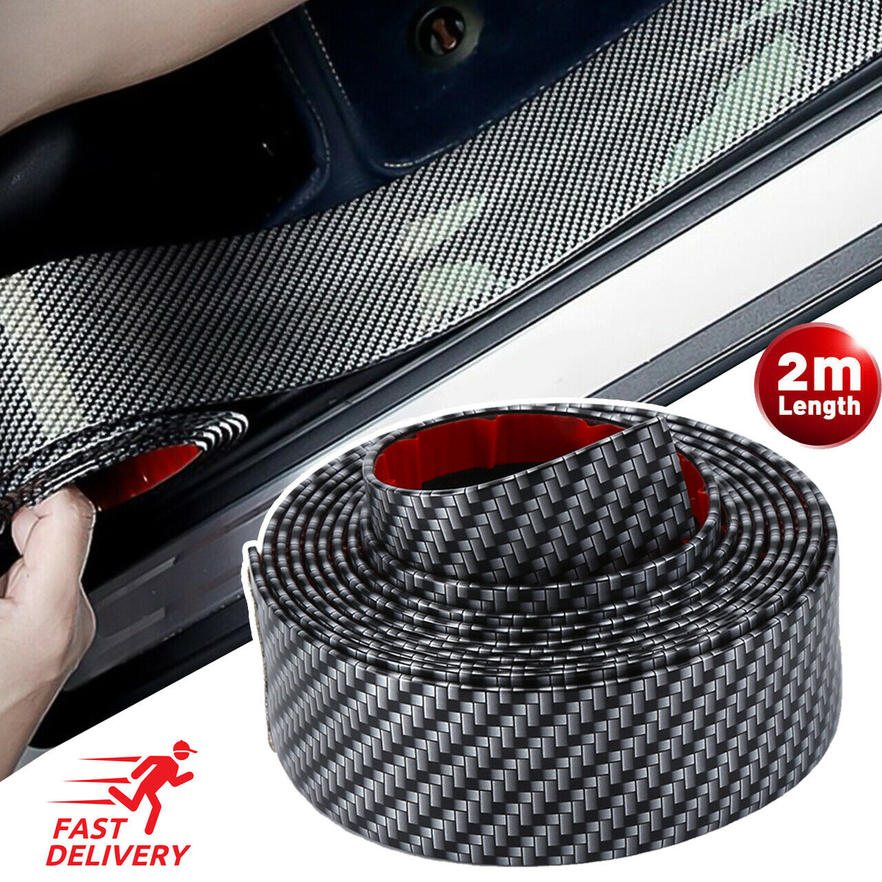 Crepe Pan Carbon - 2M Auto Aufkleber Anti Scratch Einstiegsleisten