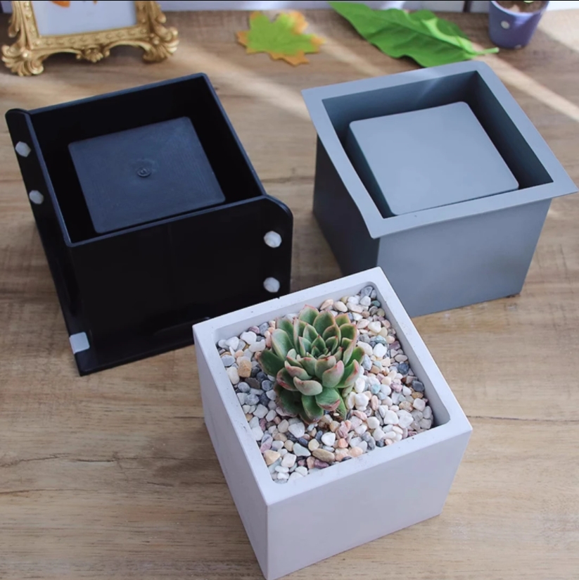 Potsticker Mold - Große Blumentopf-Zementform, runde Silikonformen für Gipstopf,